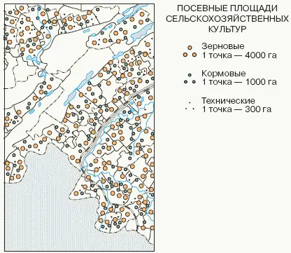 Фрагмент карты сельского хозяйства КÁРТА ТРÁНСПОРТА показывает сеть путей - фото 265