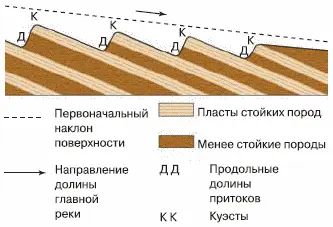 Поперечный профиль куэст Куэсты Хребет Байсунтау Узбекистан КЫЗЫЛКУМ - фото 305