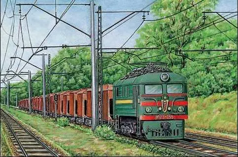 Электровоз ЖЕЛЕЗНОДОРÓЖНЫЙ УЗЕЛ место транспортный центр где сходятся - фото 205