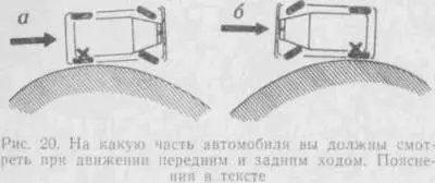На рис 20 показано движение автомобиля на повороте передним а и задним ходом - фото 64