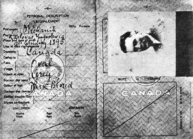 Поддельный канадский паспорт конца 1930х гг Немецкое объявление о розыске - фото 8