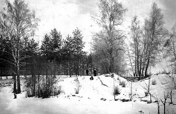 Рис 28 Собольки Спуск к пруду Декабрь 1912 г Домашний архив И - фото 32