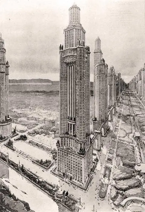 Огюст Перре Эскиз квартала домовбашен 1922 Академия искусств Берлин - фото 89