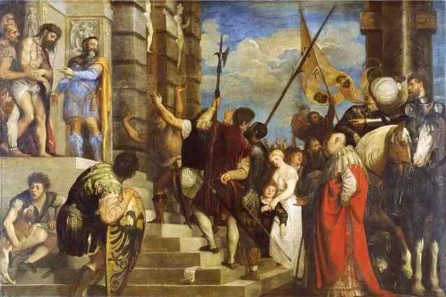На картине Тициана Ecce Homo Се человек в виде Понтия Пилата изображен - фото 26