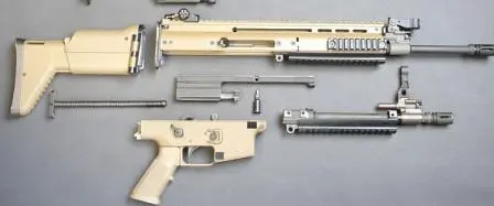 Неполная разборка винтовки FN SCARL Mk16Рядом показан быстросъемный - фото 11