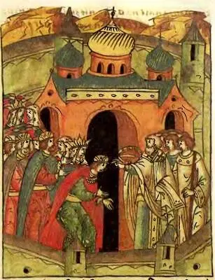 Венчание Миниатюра Лицевого свода XVI в Свадебный поезд В повозке Софья - фото 44