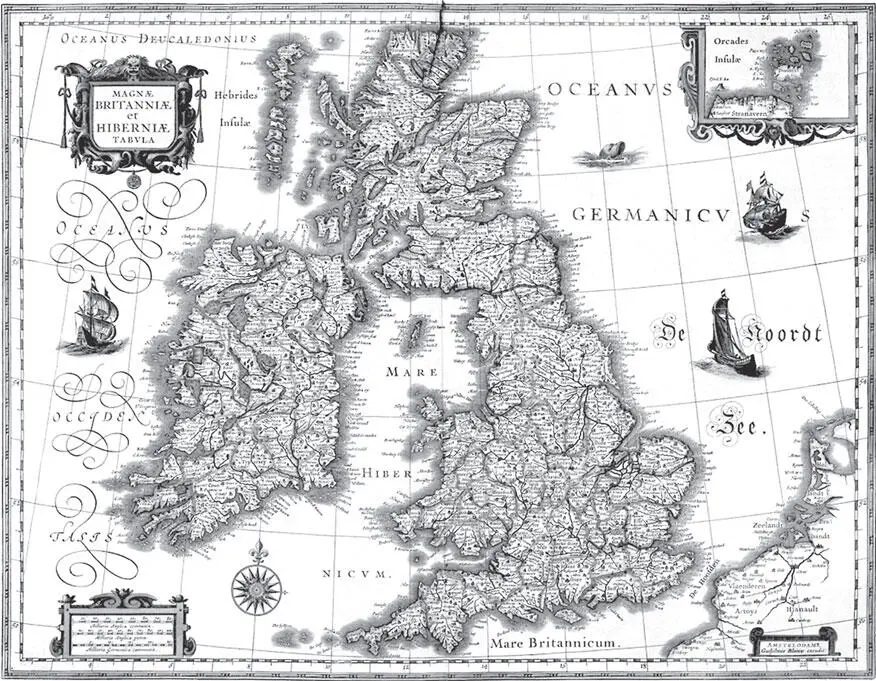 Ян Виллем Блау Карта Британии и Ирландии Гравюра из Atlas Novus 1634 - фото 4