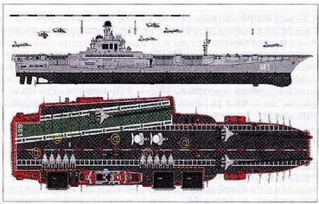 Модель российского авианосца Шторм Рядом с авианосцем экспортировался - фото 3