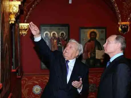 Художник Илья Глазунов и российский президент Владимир Путин Фото kremlinru - фото 142