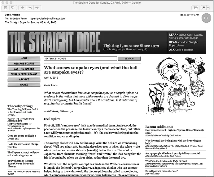 Рис 84Извлечение самой свежей статьи с сайта Straight Dope и отправка по - фото 398