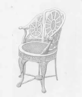 Рисунок стула из слоновой кости который Людовик XVI подарил Типу Султану - фото 160