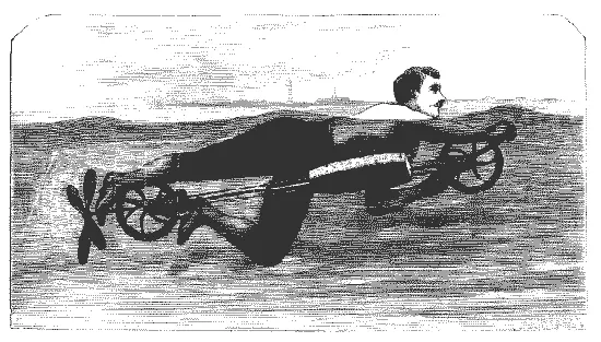 Плавательный аппарат американца Ричардсона 1880 г Лодка с гребным винтом - фото 38