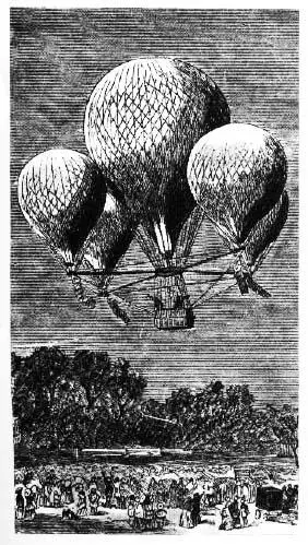 Аэростатическая флотилия Делькура 1824 г Английский проект аэростата - фото 83