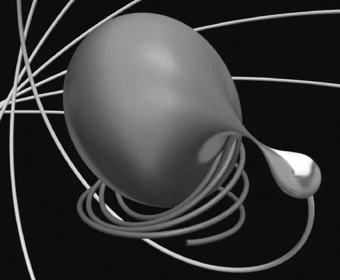 Рис 4 Сливающиеся горизонты событий черных дыр большой и малой и их - фото 13
