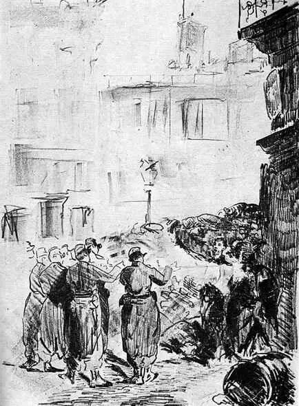 Эдуард Мане Баррикада Литография 1871 Музей изобразительных искусств - фото 126