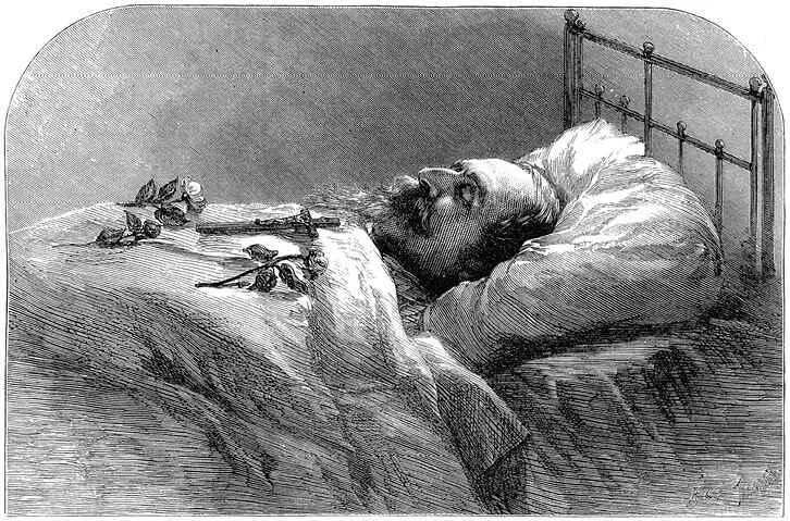 Наполеон III на смертном одре 1873 Гравюра из журнала Illustrated London - фото 129