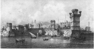 Родос На этой гравюре 1853 гола изображены тонкие стены и высокие башни - фото 202