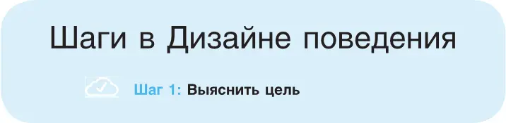 Первый шаг в Дизайне поведения определить свои цели или желаемые - фото 19