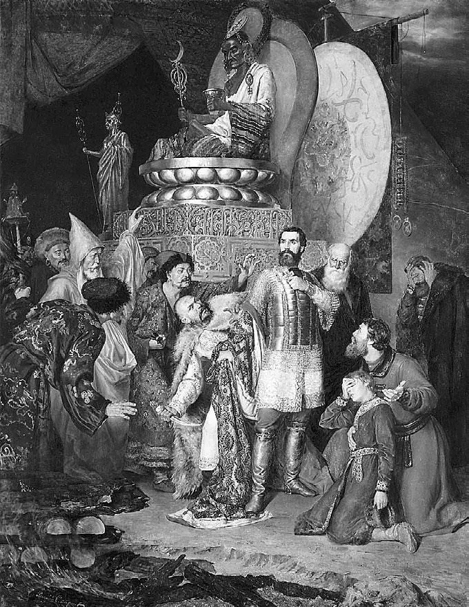 Василий Смирнов Князь Михаил Черниговский перед ставкой Батыя 1883 г - фото 32