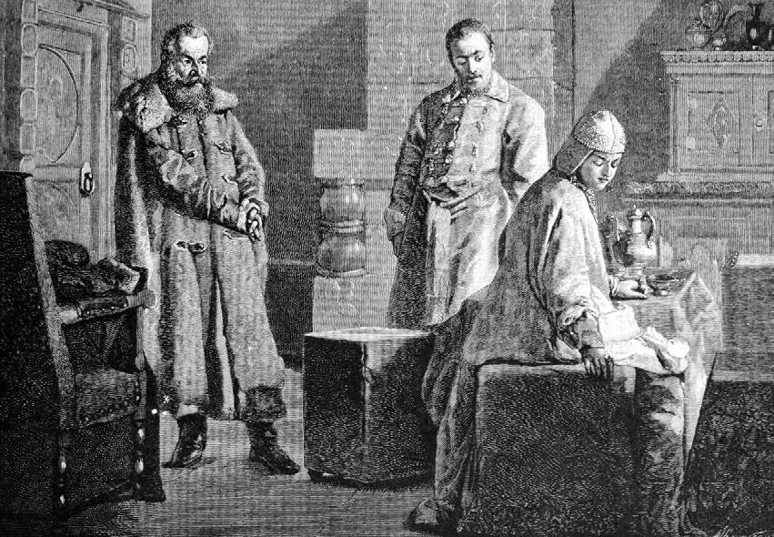 Мать Ивана IV Елена Глинская со своим дядей Михаилом Глинским 1888 г Гравюра - фото 63