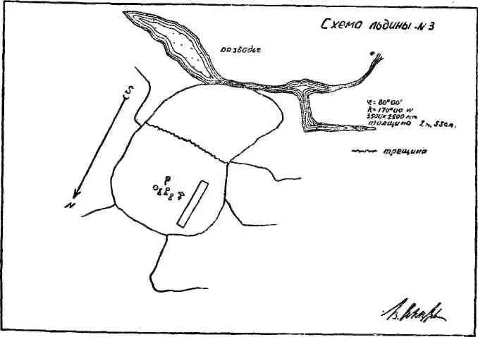 Схема льдины 3 рисунок В И Аккуратова На широте 7400 была встречена - фото 53