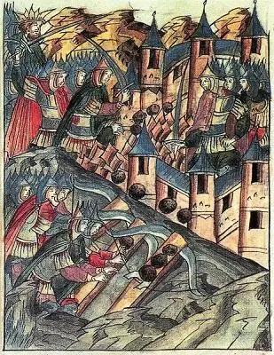 Рис 11 Осада Козельска в 1239 г Миниатюра XVI в Из Голицынского тома - фото 12
