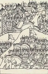 Войско СахибГирея у Зарайска 1541 год Миниатюра из Лицевого свода За спиной - фото 24