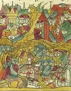 Начало вторжения рати князя С И Микулинского в Ливонию Миниатюра из Лицевого - фото 69