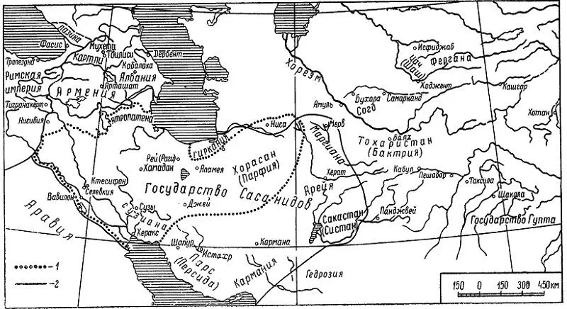 Рис 1 Иран в IIIV в н э 1 Граница Парфянского царства Аршакидов ок - фото 5