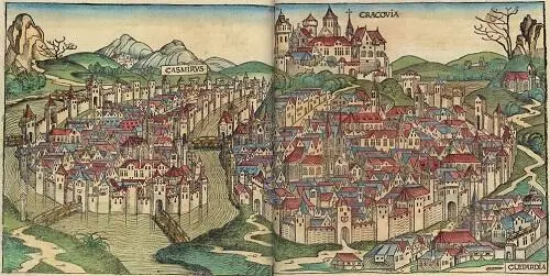 Вид Кракова Гравюра Хроники Г Шеделя 1493 г Замок Нарвы Фото автора - фото 28