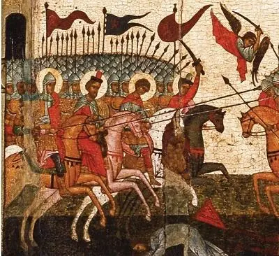 Новгородское войско Фрагмент новгородской иконы 1467 г - фото 36