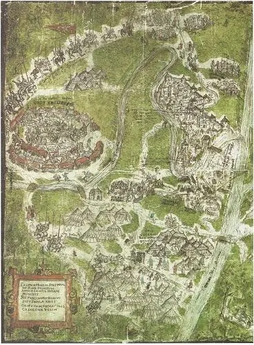 Осада Полоцка 1579 г Раскрашенный рисунок Cт Пахоловецкого Дождь доводил - фото 78