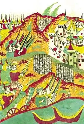 Осада ЮрьеваДерпта 1558 г Миниатюра из Лицевого летописного свода Штурм - фото 26
