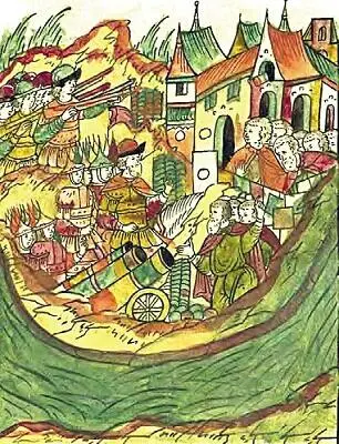 Осада МариенбургаАлыста 1560 г Миниатюра из Лицевого летописного свода - фото 28