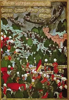 Битва казаков с турками Османская миниатюра конца XVI в В верхнем правом углу - фото 29