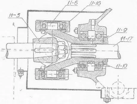 Рис 45Карданное сочленение 113 вилка карданного вала 116 карданная - фото 48