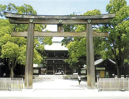 Тории ворота на пути в святилище Мэйдзи дзингу Тории ворота на пути в - фото 12