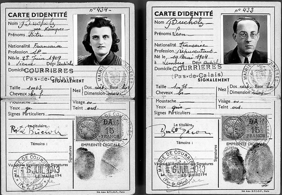 Удостоверения личности Леона и Риты 1943 Бюллетень публиковал распоряжения - фото 18