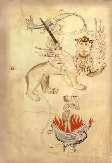 Аллегория голода в Biblia Pauperum Эрфурт 131517 гг Голодный человек падает - фото 39