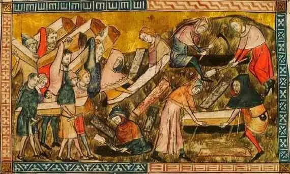 Похороны жертв чумы в Турнэ Франция XIV век Якобы в Смоленске дело - фото 52