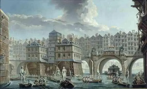 Мост Менял Париж 1756 г Авторство Теодора Хоффбауэра Застройка моста - фото 95