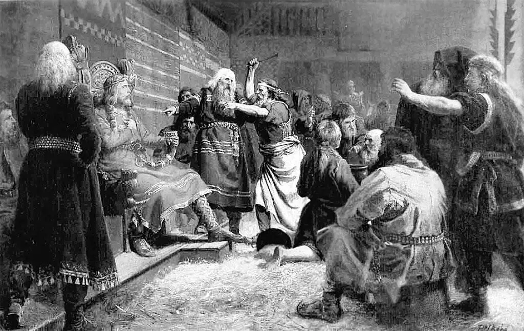 Хакон Добрый и бонды Худ Петер Николай Арбо 1860 Норвежский король Хакон - фото 60