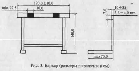 Рис 3 Барьер размеры выражены в см Рис 4 Препятствие размеры выражены - фото 3