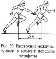 Рис 39 Расстояние между бегунами в момент передачи эстафеты 446 Техника - фото 39