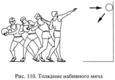 Рис 110 Толкание набивного мяча Задача 4Обучить технике скачкообразного - фото 152