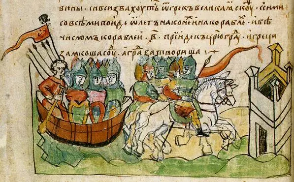 Рис 134 Миниатюра из Радзивилловской летописи изображающая поход князя - фото 35