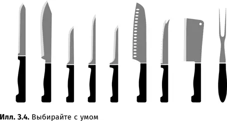 Я бы выбрал четвертый нож справа он весит достаточно чтобы разрезать толстый - фото 29