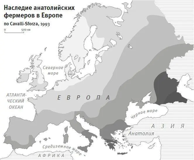 Рис 1аКартасхема нарисованная Лукой КаваллиСфорца в 1993 г наверху даны - фото 1