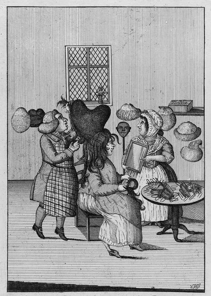Ил 28 Сельский цирюльник 1778 Цирюльник в парике гротескных размеров и - фото 47
