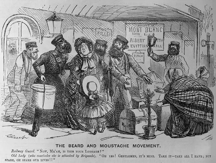 Ил 412 Движение в поддержку бороды и усов Карикатура из журнала Punch 1853 - фото 90